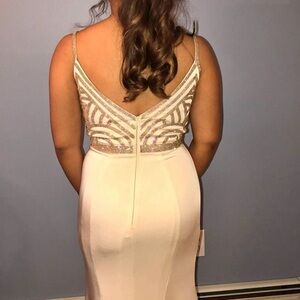 White and Gold Prom Dress